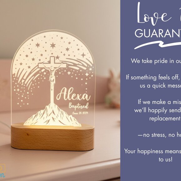 Jesus Christ Night Light – Personalized LED Inspirational Lamp - Picture 6 of 8